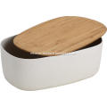 Smooth rectangle bamboo fiber bread box